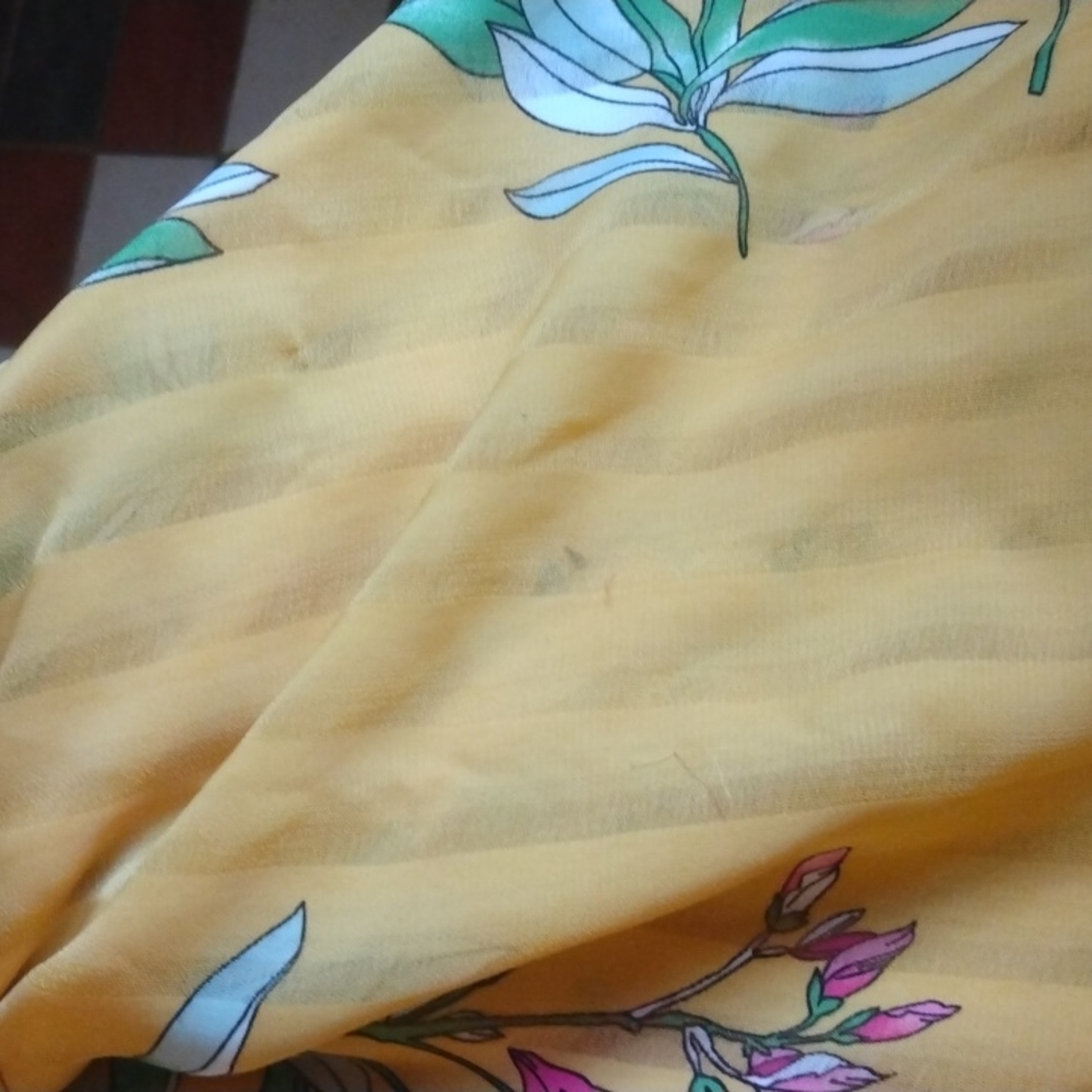 Nanette Lepore Yellow Floral Midi Dress - Picture 7 of 7